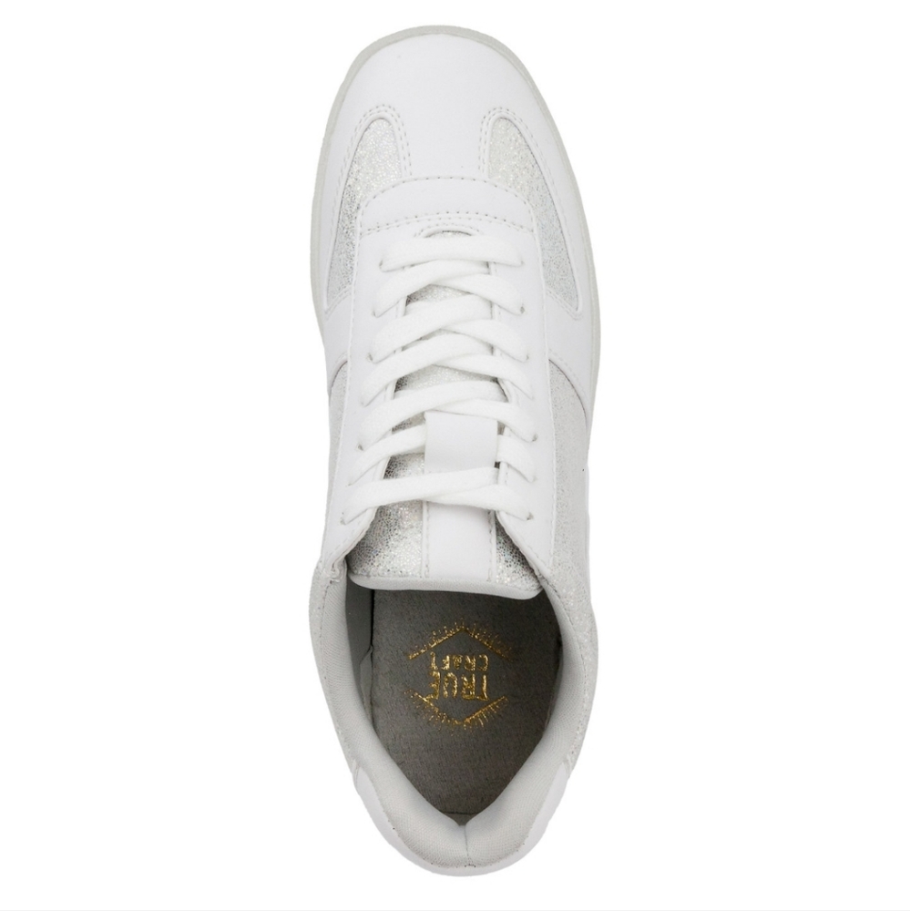 NEW Women's White Sparkly Sneakers High Top Glitter Shine Shoes 9M True Craft - Picture 6 of 10